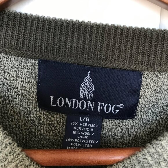 Vintage LONDON FOG Acrylic Sweater Mens Size Large Grandpa Style - Picture 3 of 5
